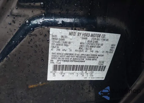 2023 Ford Maverick Lariat z USA, uszkodzony, nr VIN 3FTTW8E35PRA65644